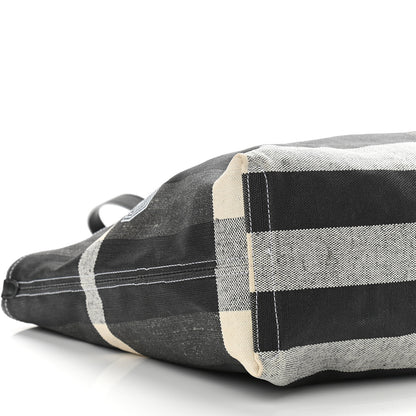 Burberry Coated Canvas Mega Check Medium Doodle Tote Black White 9 of 10