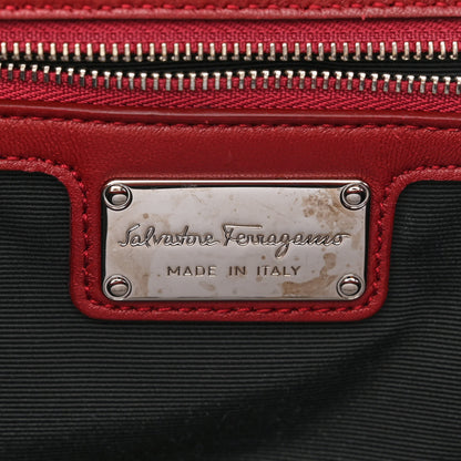 Salvatore Ferragamo Tweed Quilted Gelly Bag Burgundy Multicolor 6 of 11