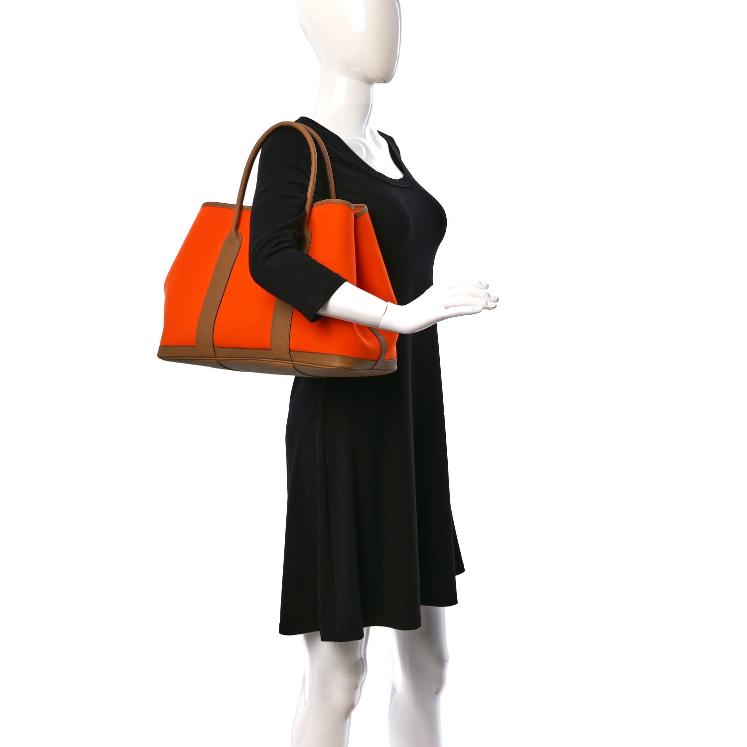 Hermes Toile Militaire Vache Country Garden Party 36 MM Orange Chai 2 of 8