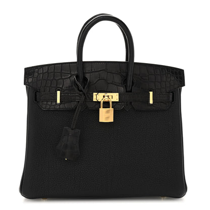 Hermes Togo Matte Alligator Birkin Touch 25 Black 1 of 13