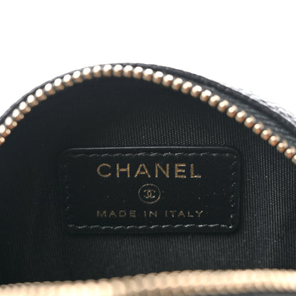 Chanel Caviar Quilted Filigree Zip Around Classic Coin Purse Black 6 of 7