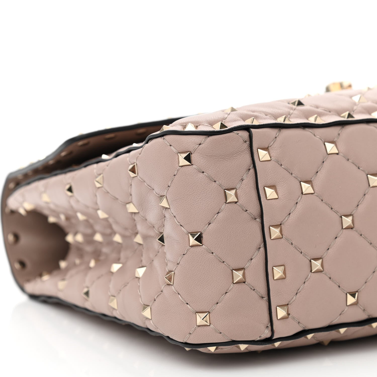 Valentino Garavani Nappa Large Rockstud Spike Shoulder Bag Poudre 10 of 11