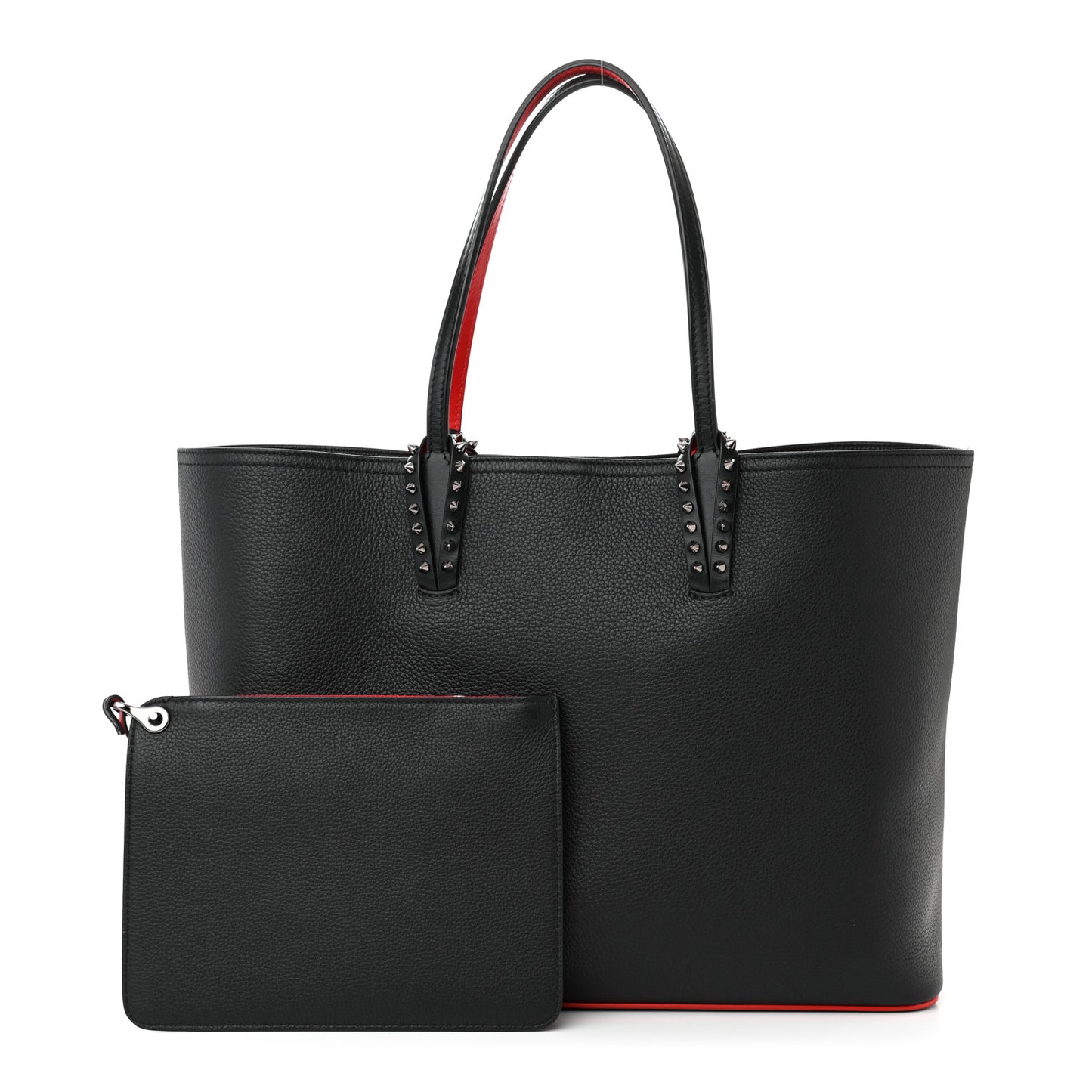 Calfskin Spikes East West Cabata Tote Black