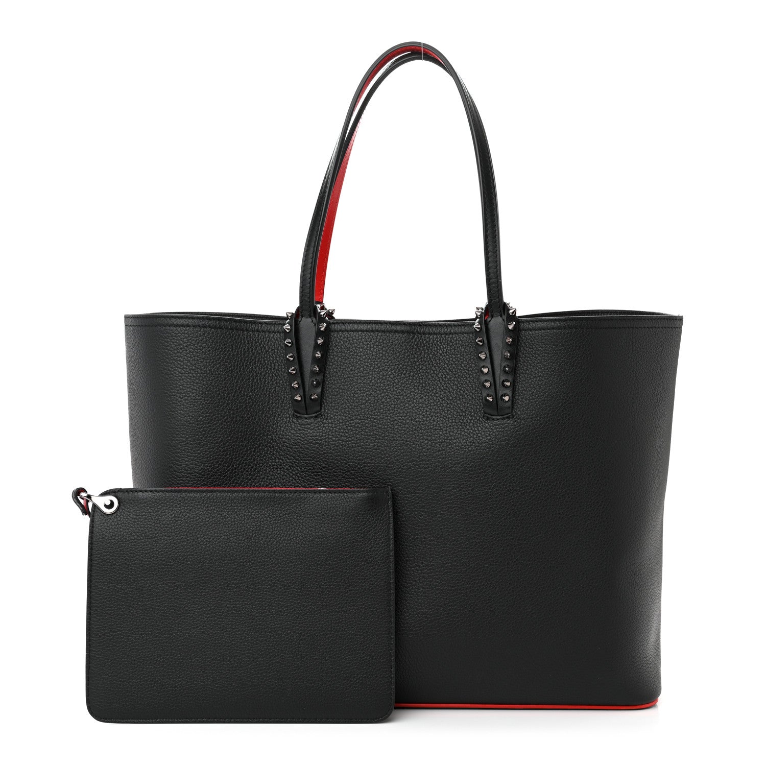 Christian Louboutin Calfskin Spikes East West Cabata Tote Black 1 of 11
