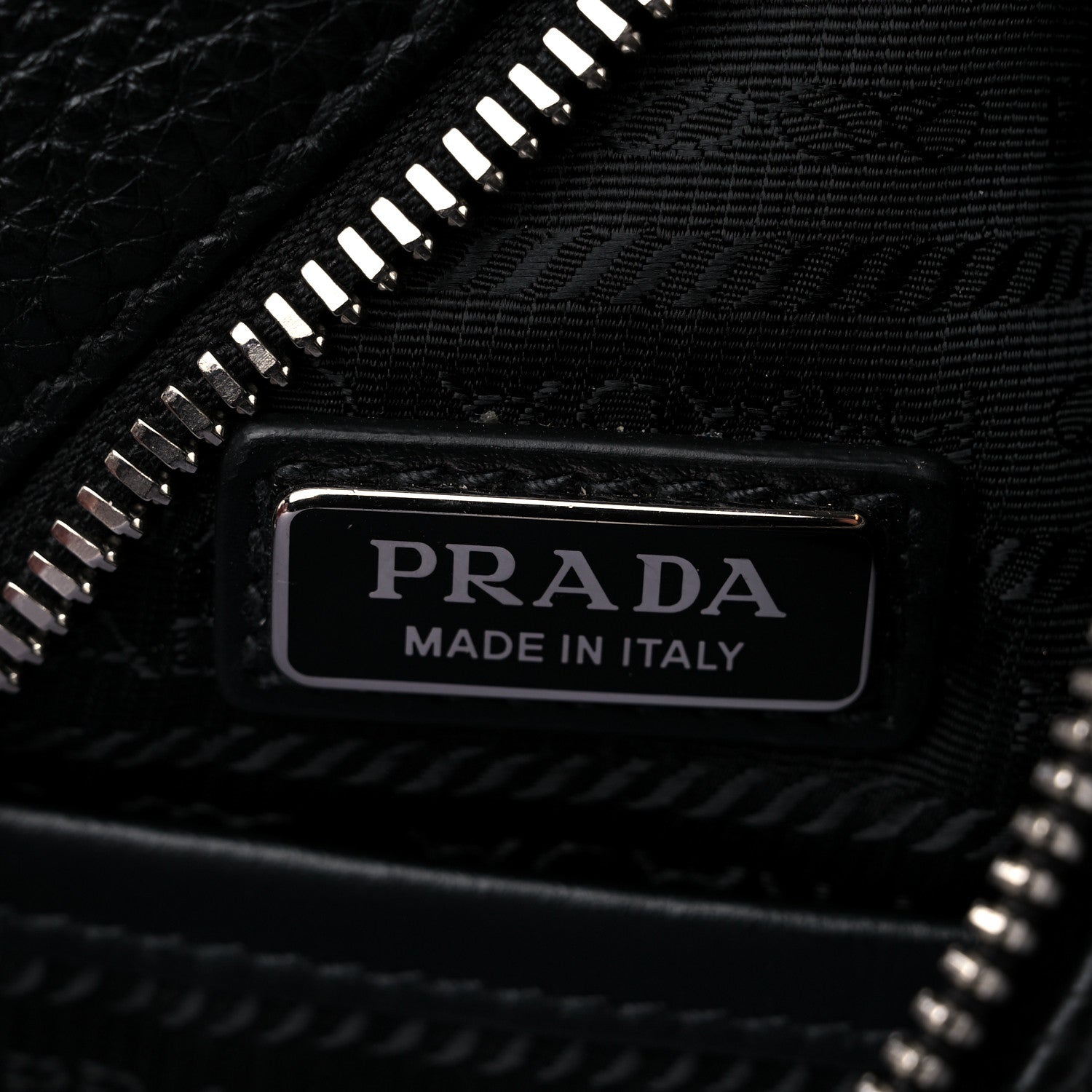 Prada Vitello Daino Logo Embossed Cross Sling Backpack Black 5 of 7