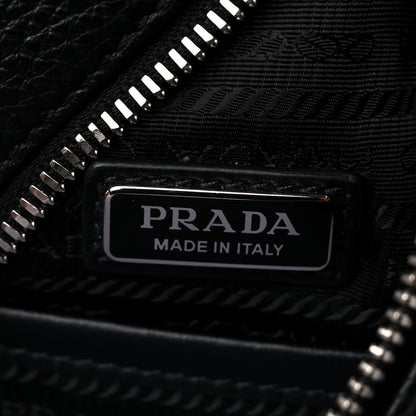 Prada Vitello Daino Logo Embossed Cross Sling Backpack Black 5 of 7