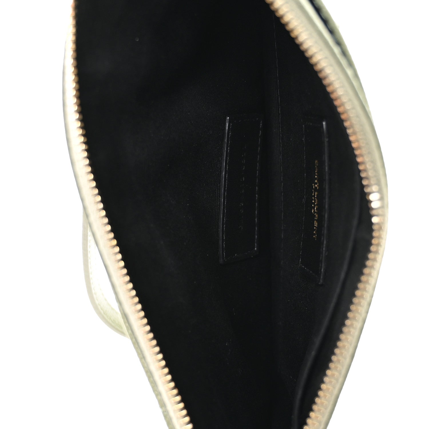 Saint Laurent Grain De Poudre Chevron Monogram Large Bill Pouch Light Sage 5 of 8