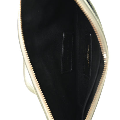 Saint Laurent Grain De Poudre Chevron Monogram Large Bill Pouch Light Sage 5 of 8