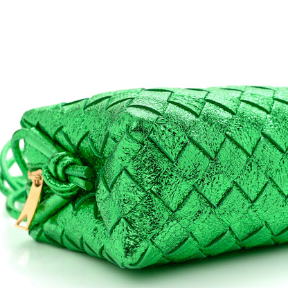 Bottega Veneta Metallic Calfskin Intrecciato Mini Loop Camera Bag Green 8 of 9