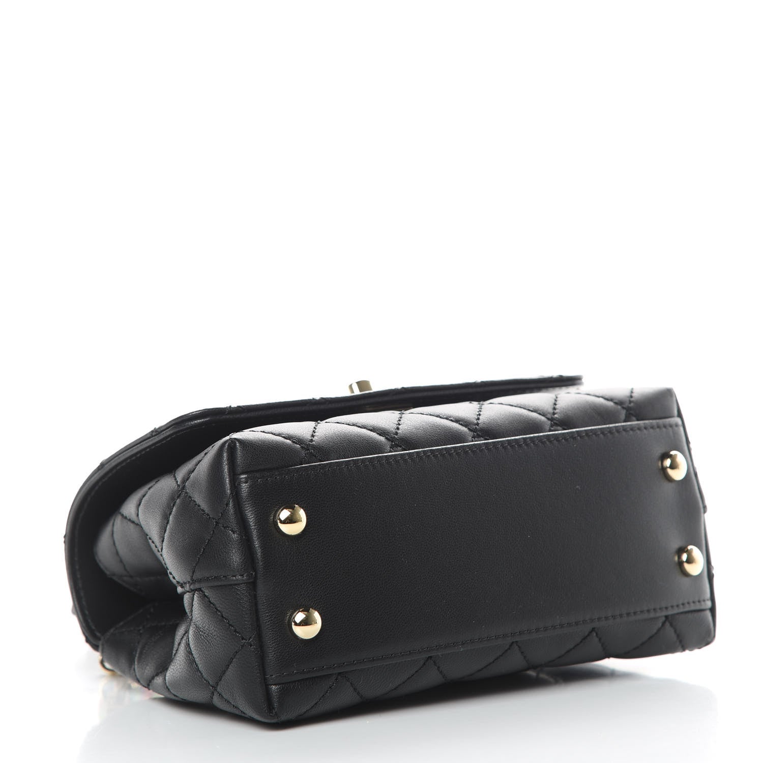 Chanel Goatskin Quilted Rainbow Extra Mini Coco Handle Flap Black 4 of 11