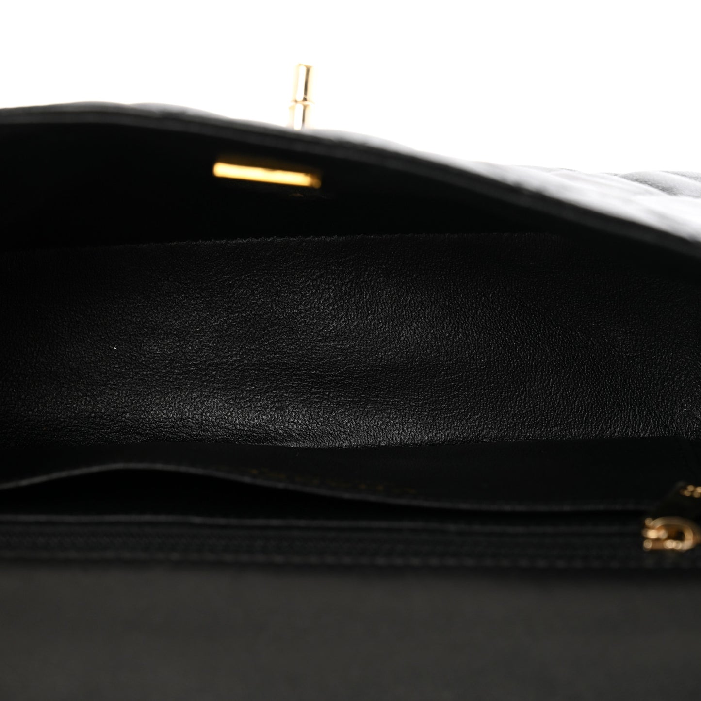 Lambskin Quilted Mini Rectangular Flap Black