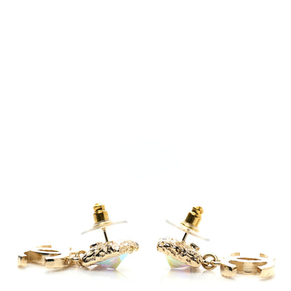 Chanel Iridescent Baguette Crystal CC Drop Earrings Gold 3 of 5