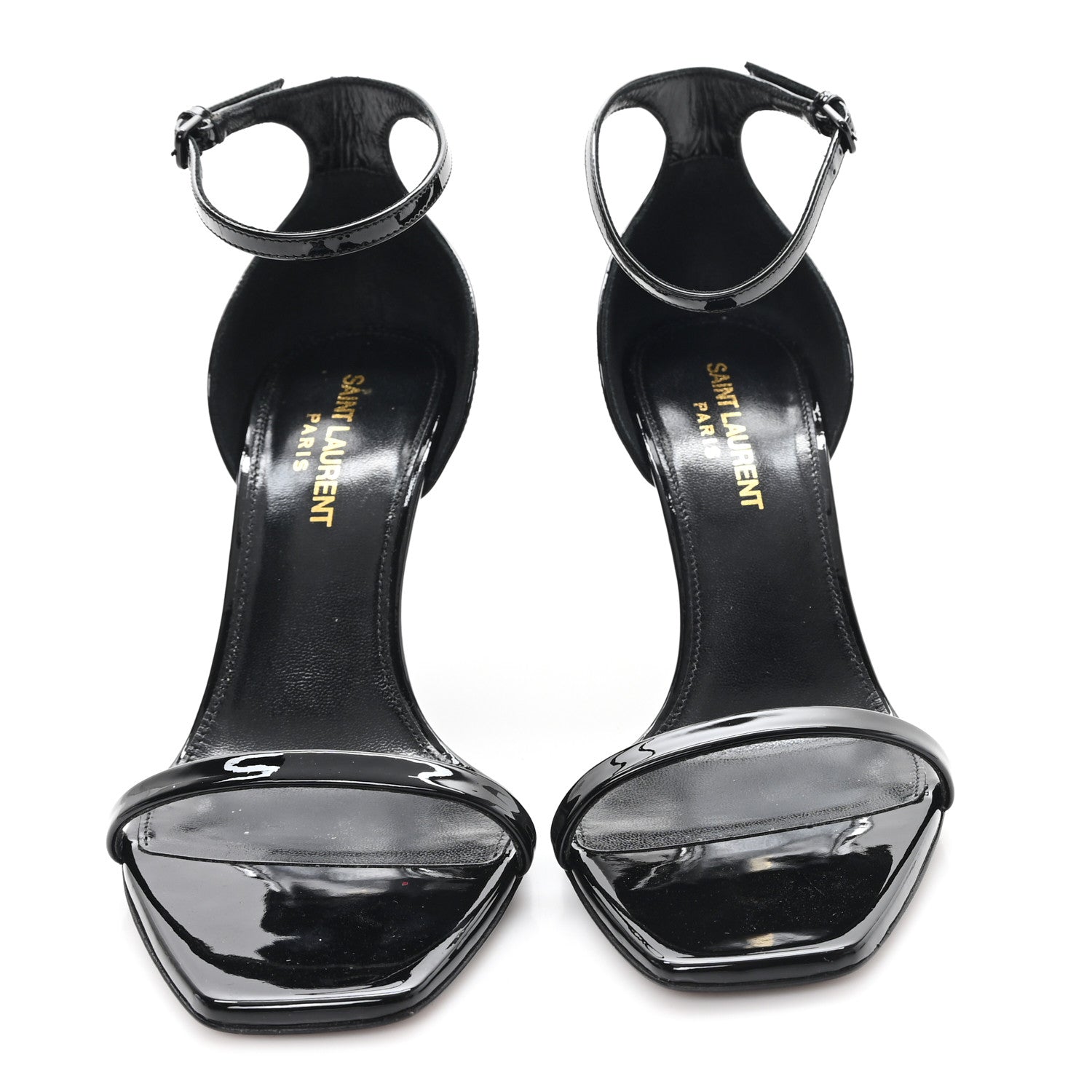 Saint Laurent Patent Calfskin Opyum 85 Sandals 36.5 Black 3 of 10