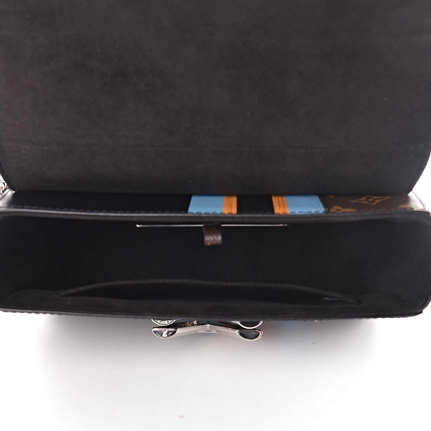 Louis Vuitton Calfskin Monogram Twist Shoulder Bag MM Blue 5 of 13