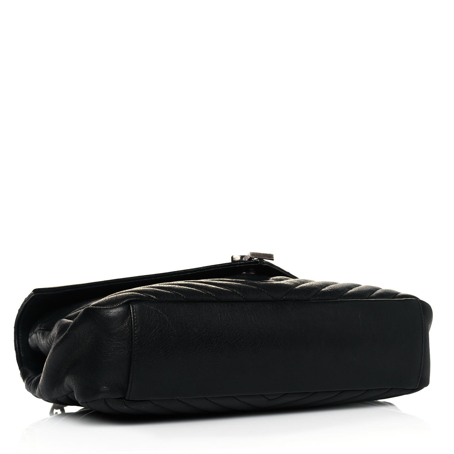 Saint Laurent Sheepskin Matelasse Chevron Monogram Large College Satchel Black 4 of 11