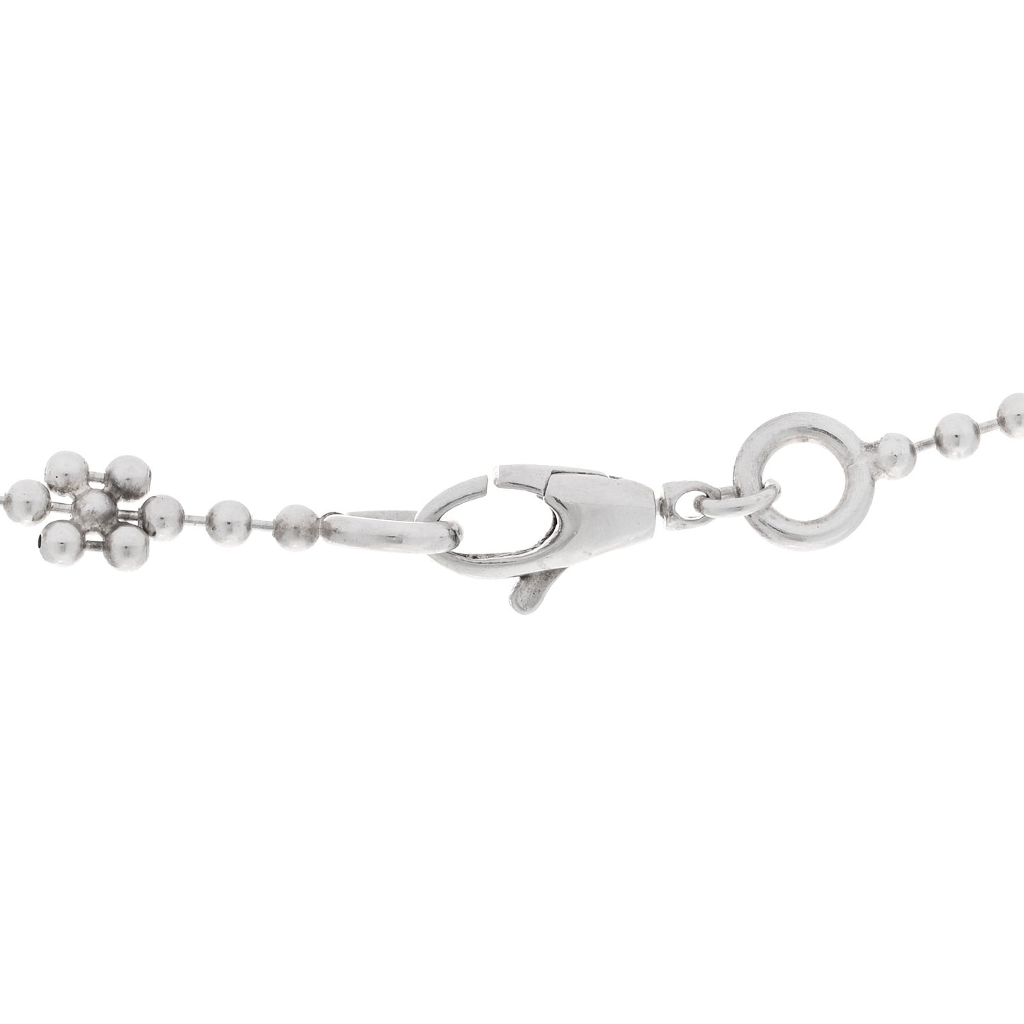 Sterling Silver Interlocking G Beaded Cluster Pendant Necklace