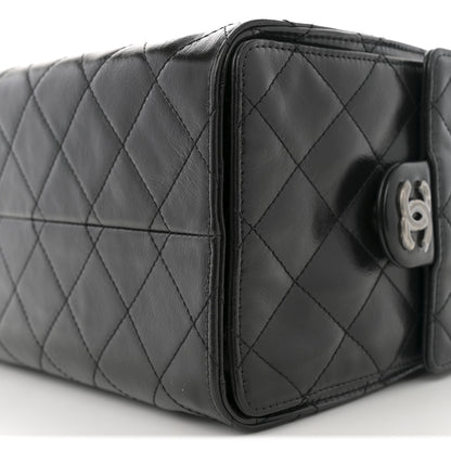 Chanel Shiny Crumpled Calfskin Quilted Small Chanel 25 Handbag Black 9 of 10