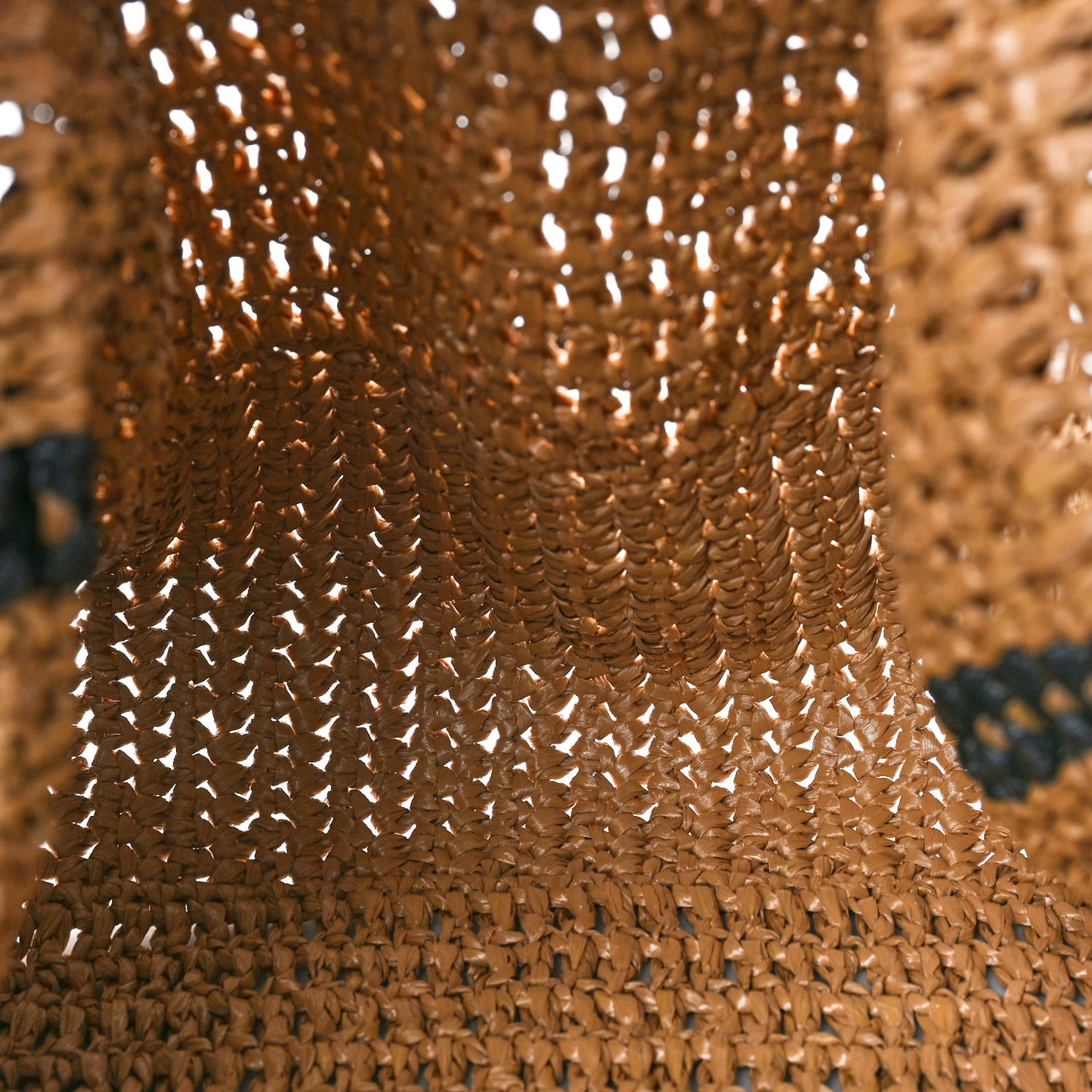 Raffia Effect Large GG Marmont Shoulder Tote Bag Natural Black