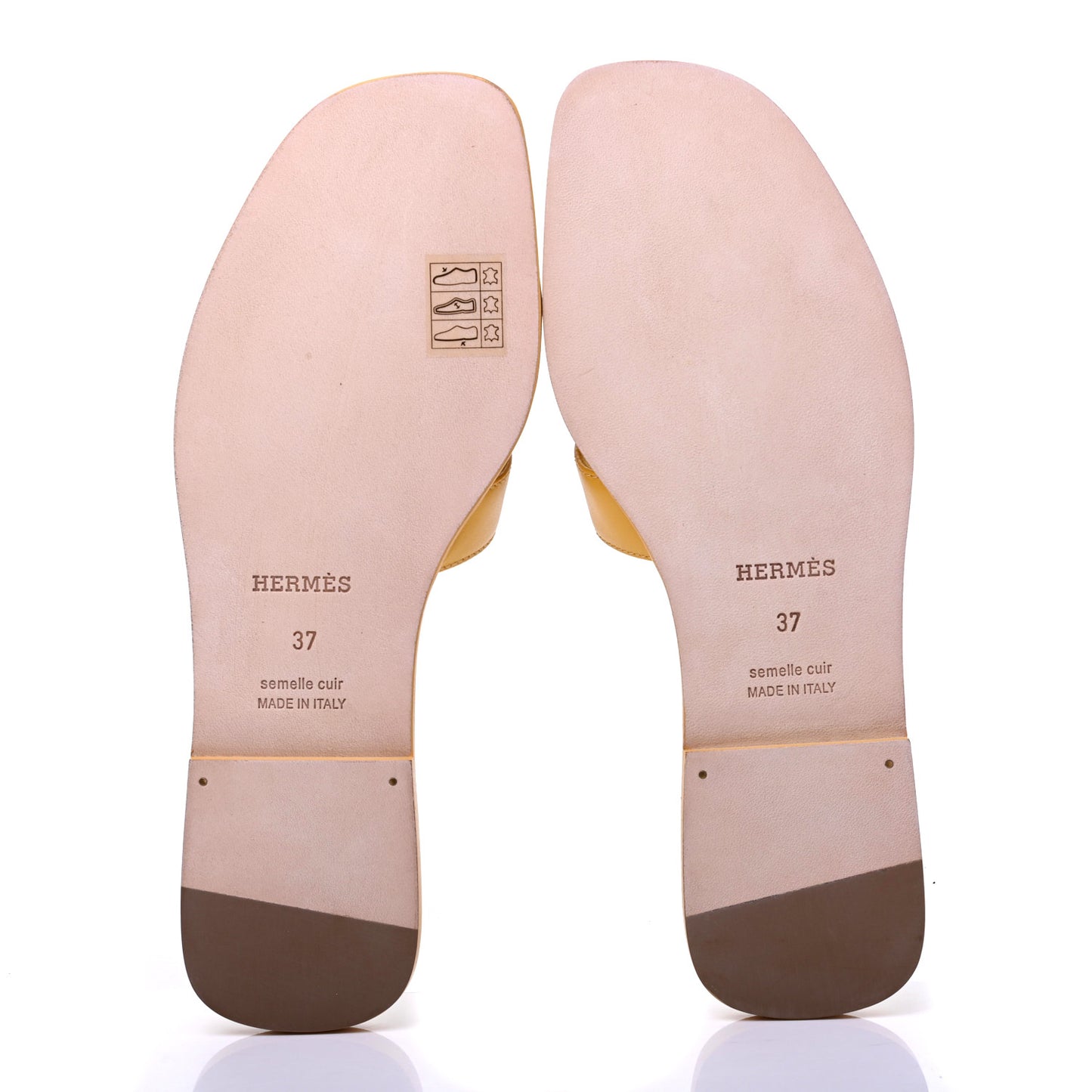 Calfskin Oran Sandals 37 Jaune Citron