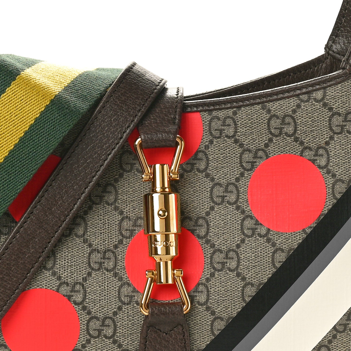 GG Supreme Monogram Web Geometric Small Jackie 1961 Beige Multicolor Brown Sugar