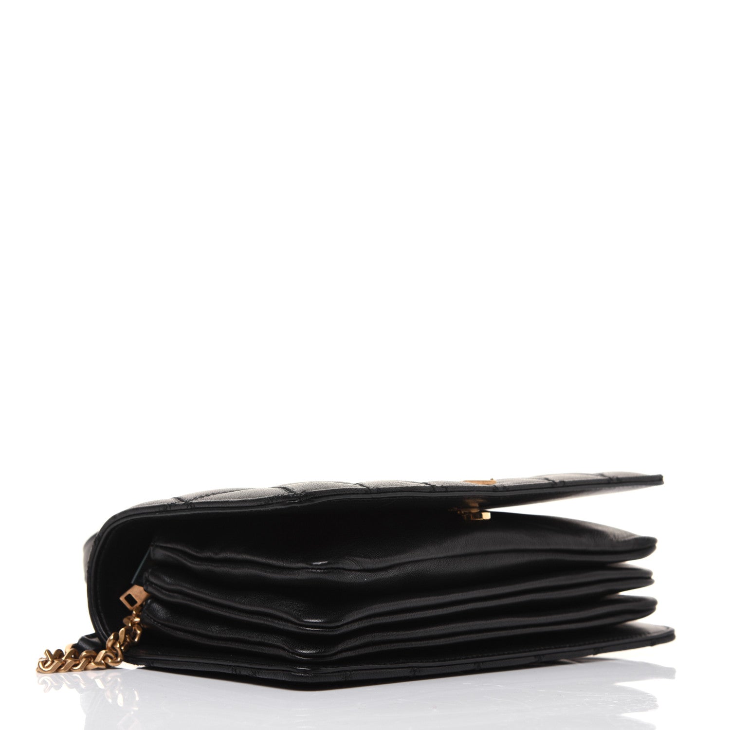 Saint Laurent Lambskin Diamond Quilted Monogram Angie Chain Bag Black 4 of 23