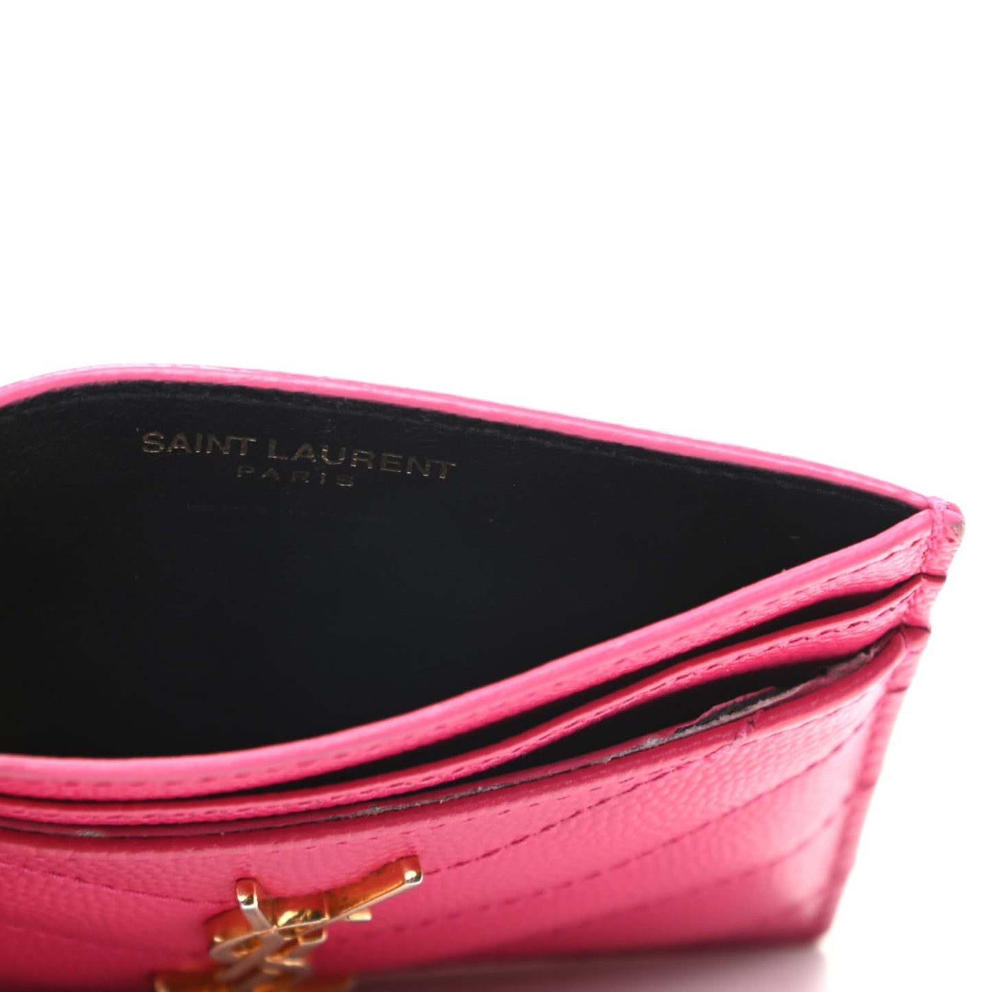 Grain De Poudre Matelasse Chevron Monogram Credit Card Case Bubblegum