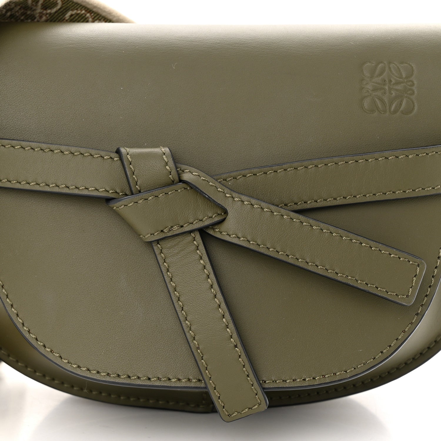 Loewe Calfskin Jacquard Mini Gate Dual Bag Autumn Green 8 of 10