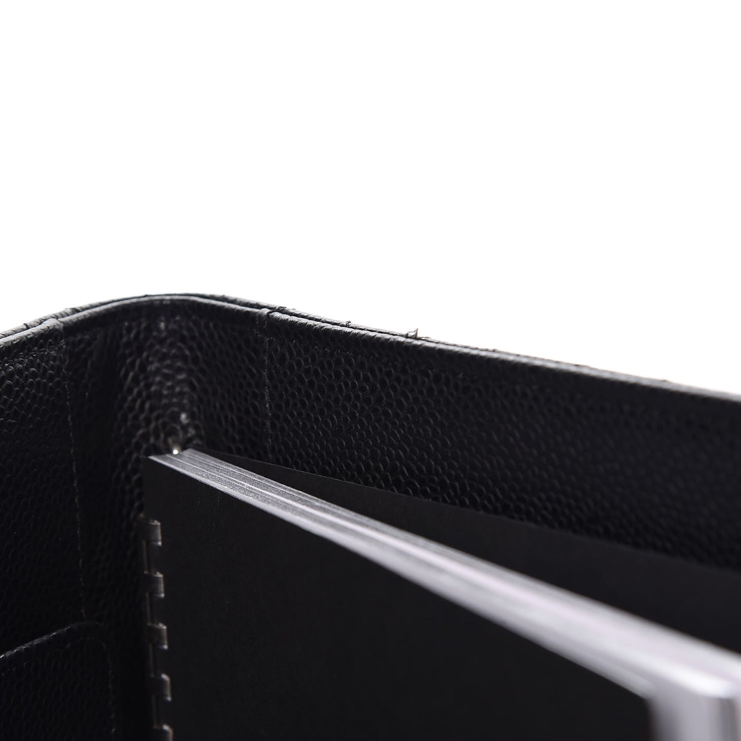 Caviar Quilted Large Agenda Cover Black