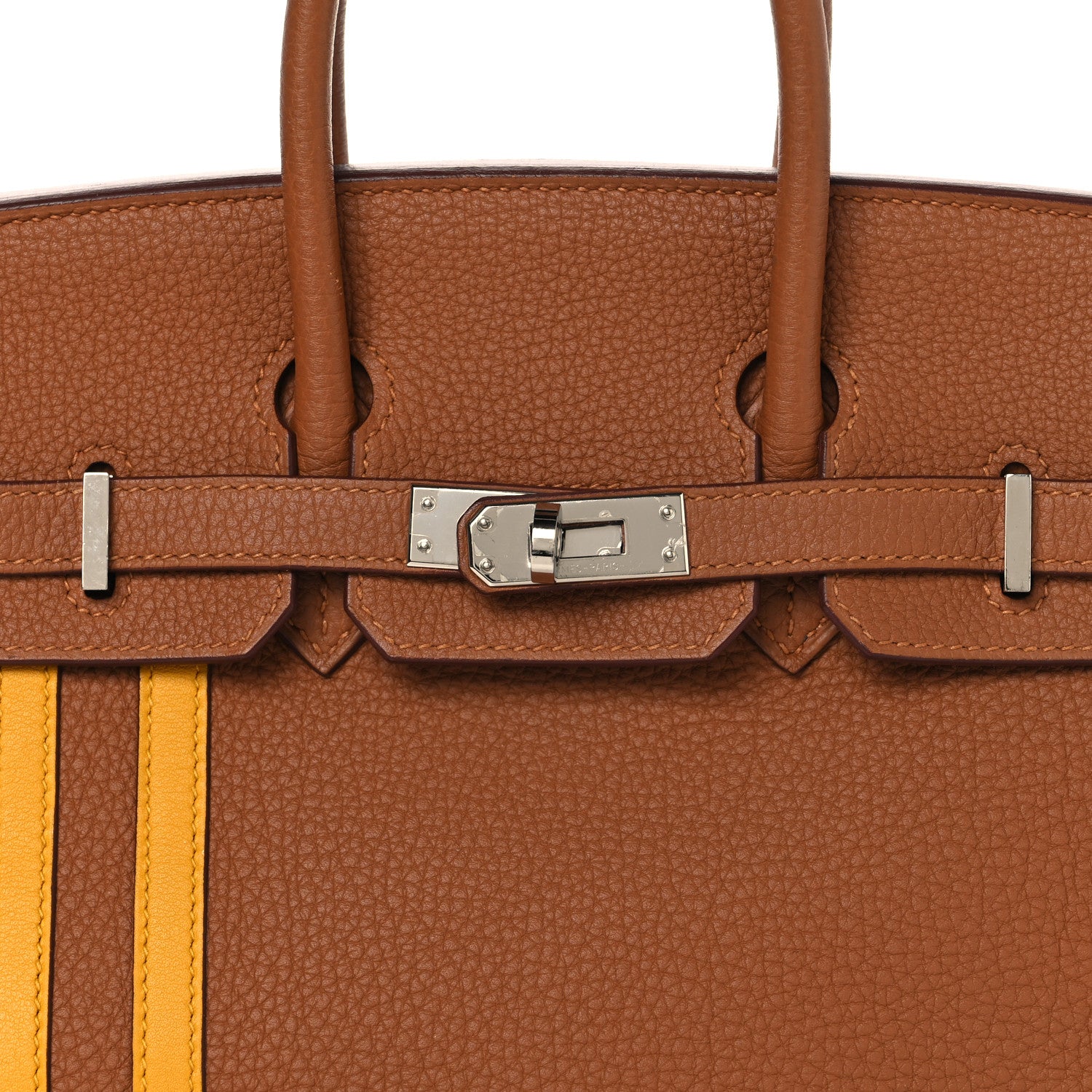 Hermes Togo Swift Officier Birkin 25 Gold Ambre 8 of 13