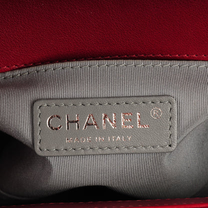 Chanel Calfskin Chevron Quilted Small Boy Flap Red 6 of 7