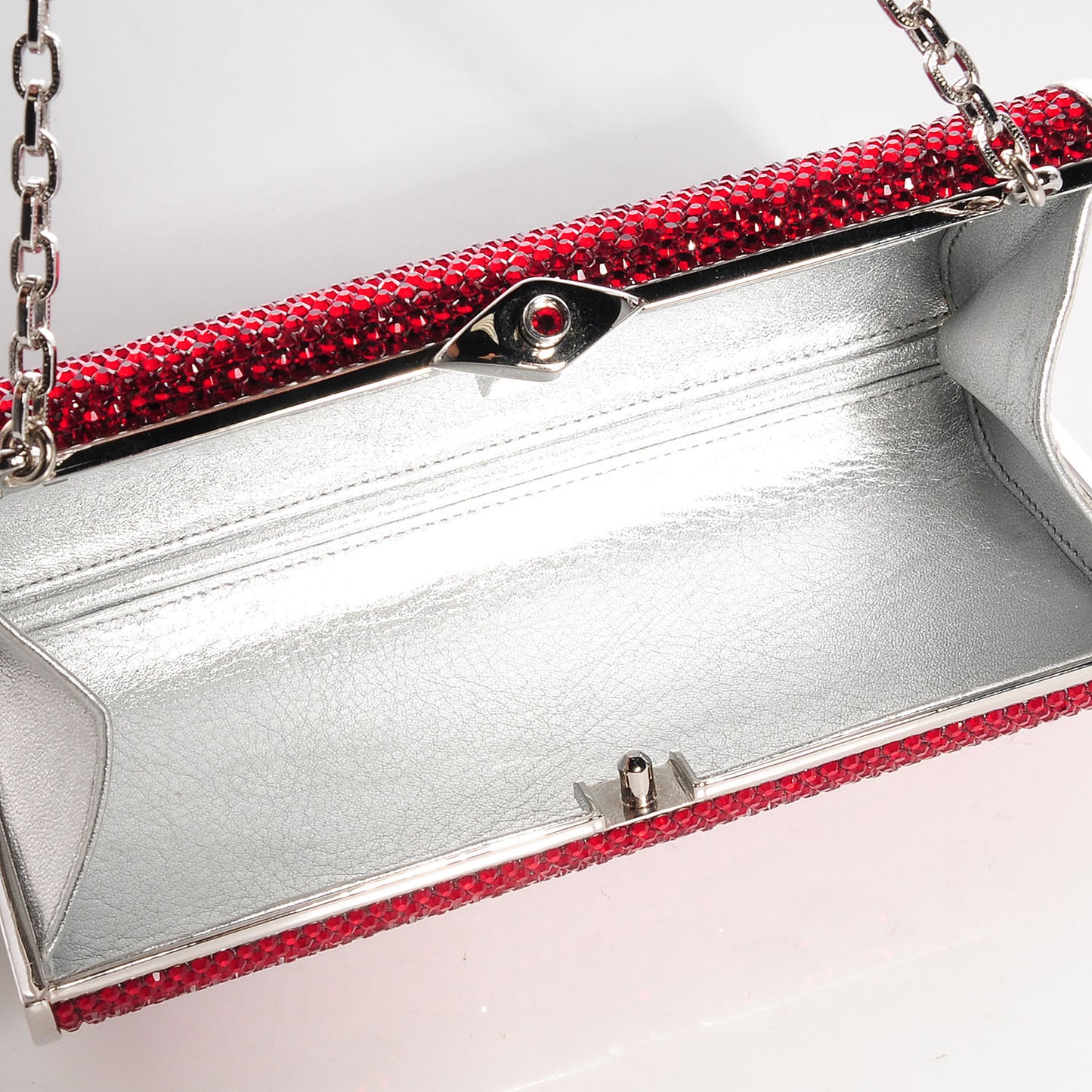 Crystal Minaudiere Clutch Red
