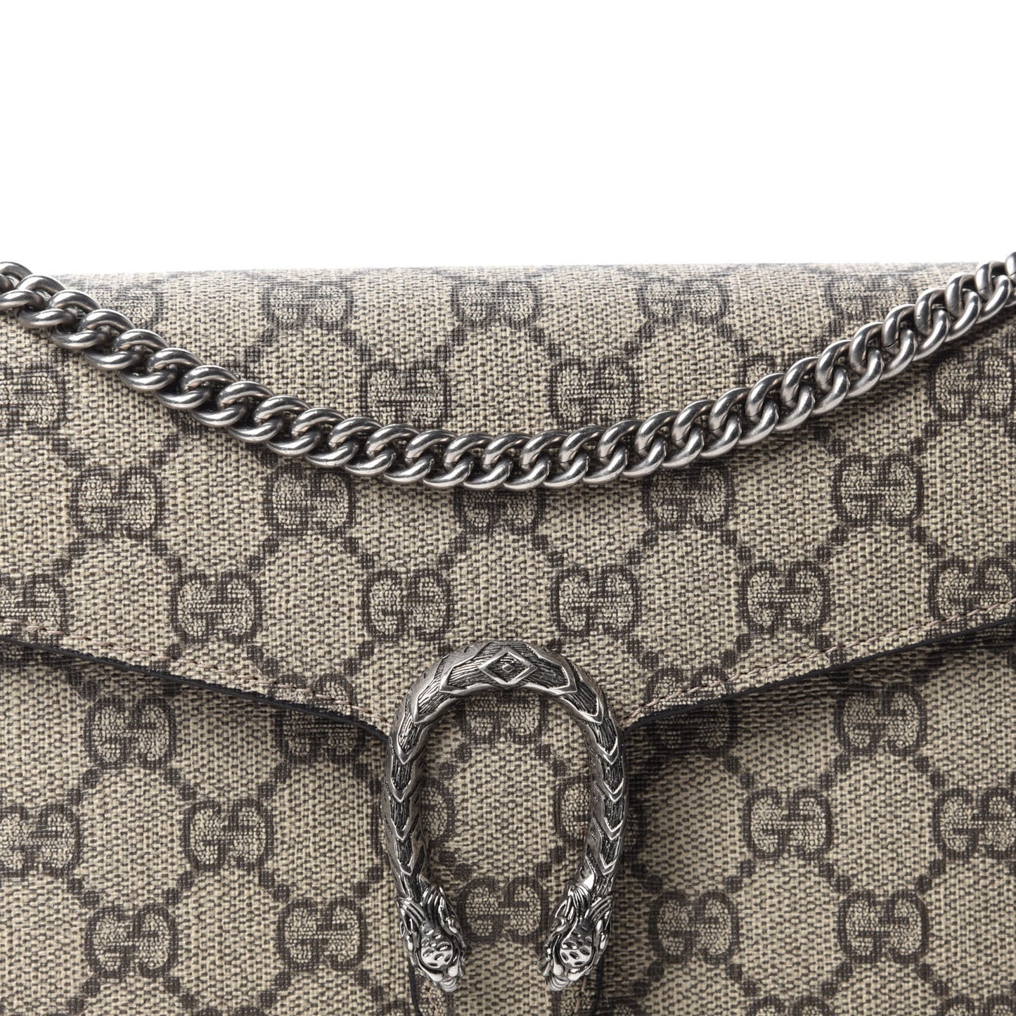 GG Supreme Monogram Mini Dionysus Chain Wallet Beige Vulcanic Red