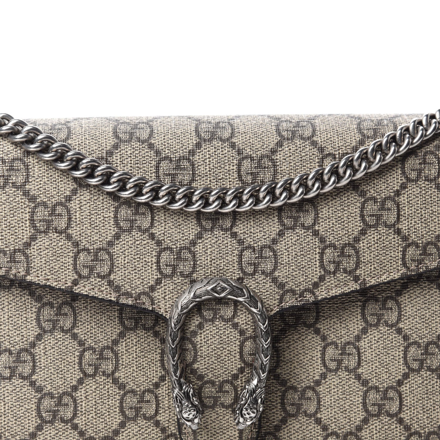 Gucci GG Supreme Monogram Mini Dionysus Chain Wallet Beige Vulcanic Red 10 of 10