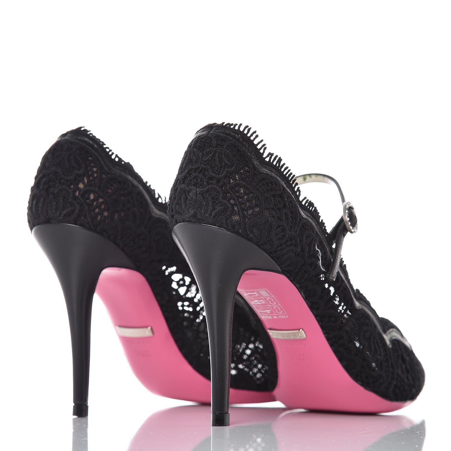 Gucci Lace Pizzo Venice Pumps 36.5 Black 4 of 15