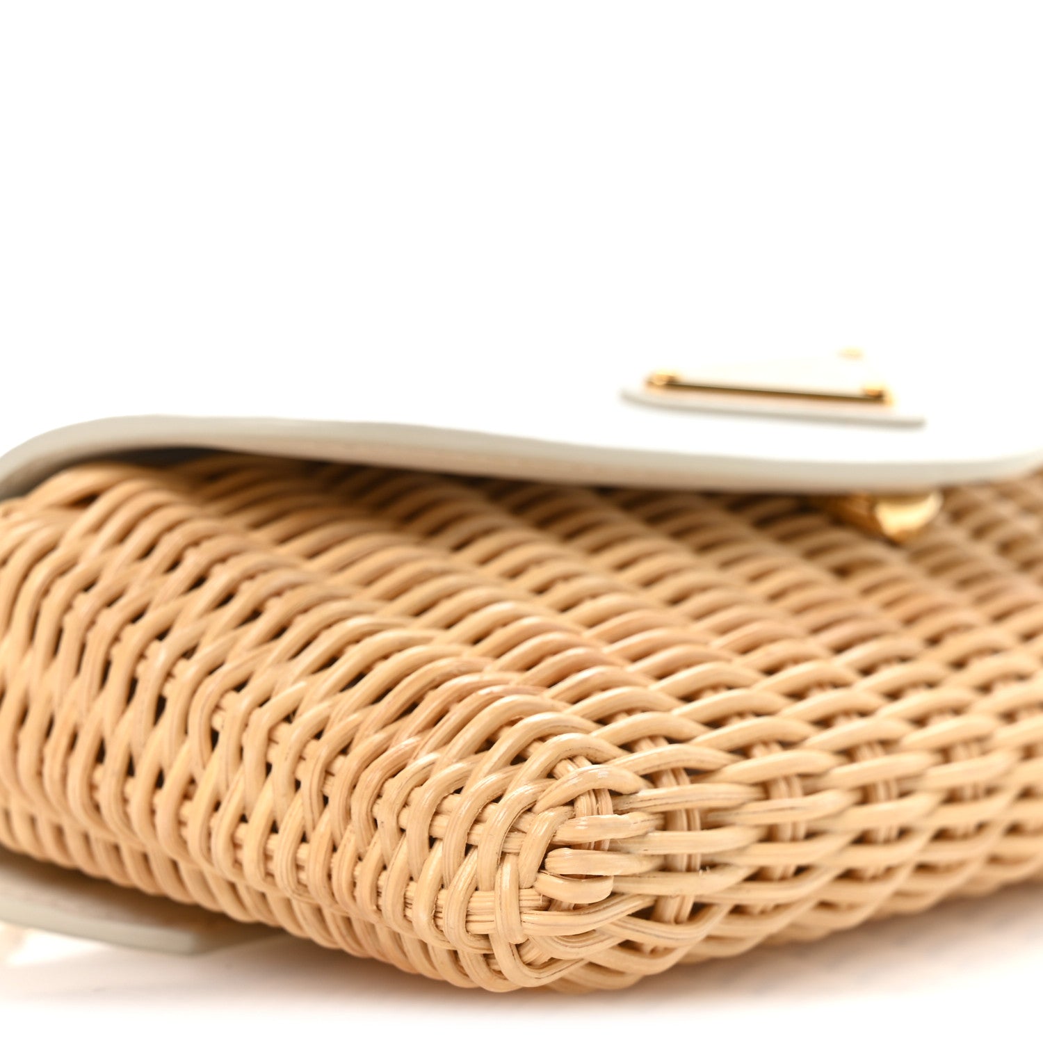 Prada Midollino City Calfskin Mini Bag Naturale White 9 of 11
