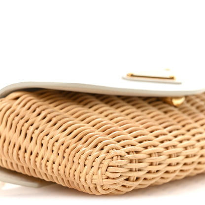 Prada Midollino City Calfskin Mini Bag Naturale White 9 of 11