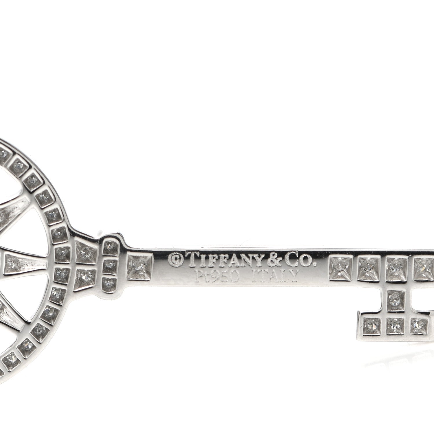 Tiffany Platinum Diamond Star Key Pendant 3 of 3