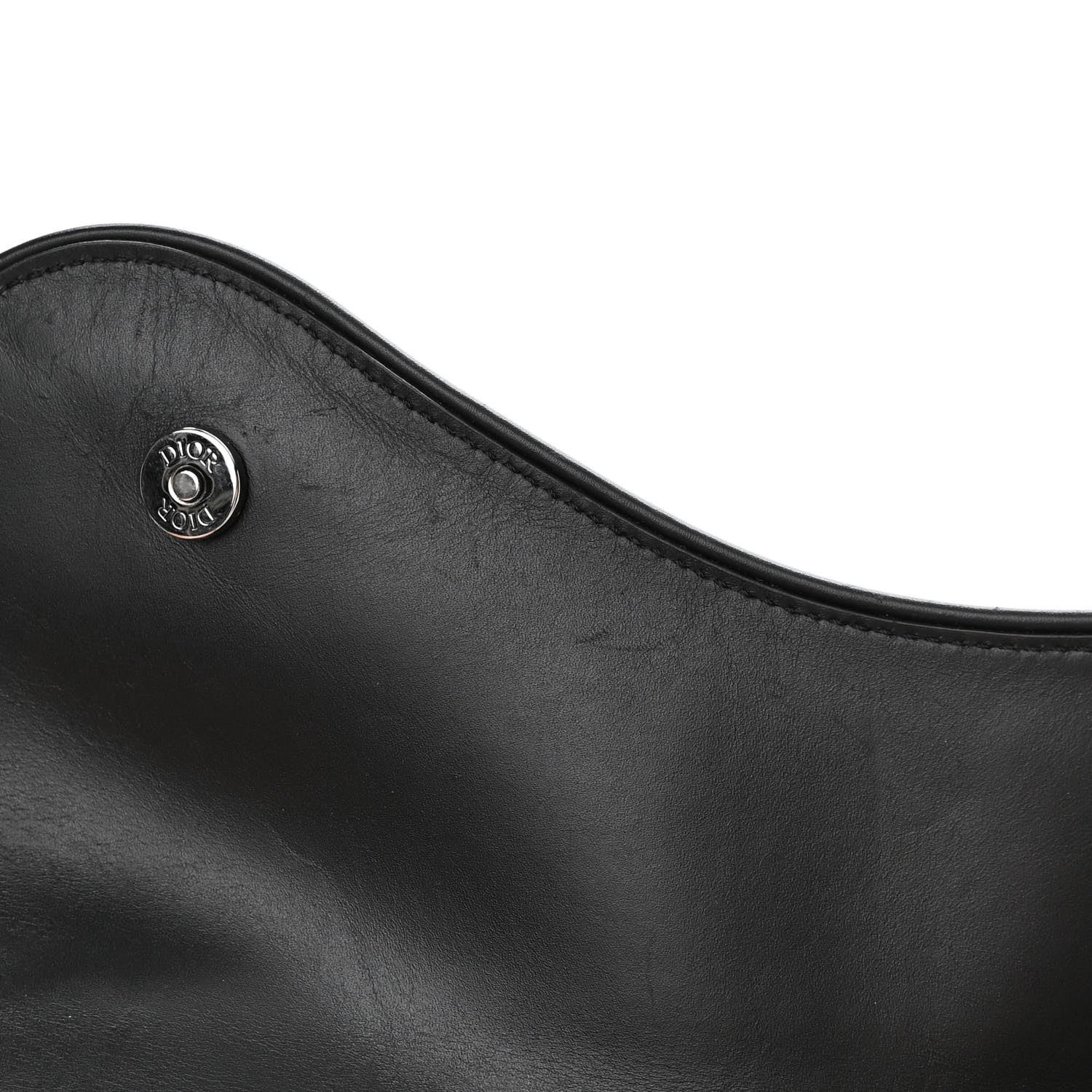 Christian Dior Smooth Calfskin Canvas CD Diamond Mens Saddle Bag Black 12 of 16