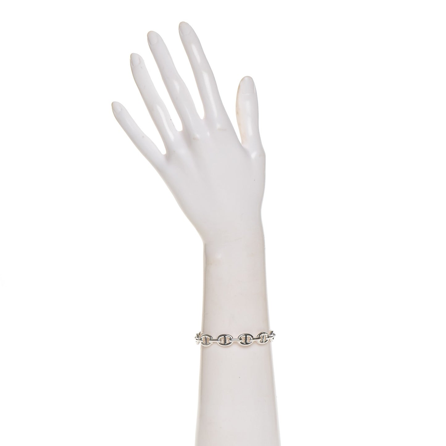 Sterling Silver MM Chaine d'Ancre Enchainee Cuff Bracelet SH
