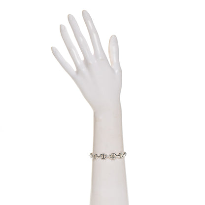 Hermes Sterling Silver MM Chaine d'Ancre Enchainee Cuff Bracelet SH 2 of 4