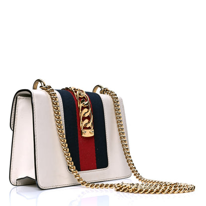 Gucci Calfskin Mini Sylvie Chain Shoulder Bag White 3 of 6