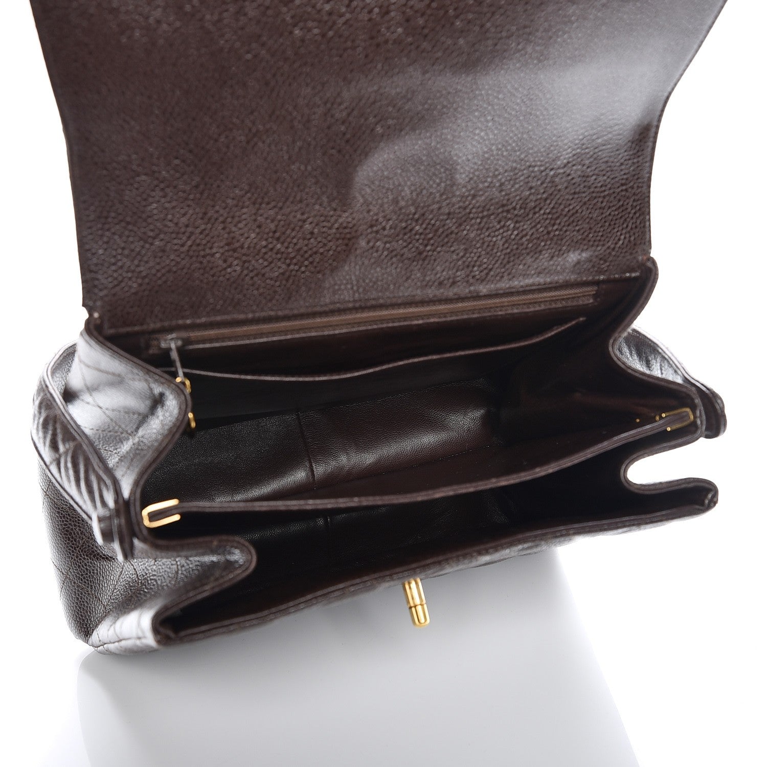 Chanel Caviar Quilted Flap Shoulder Bag Dark Brown 5 of 10