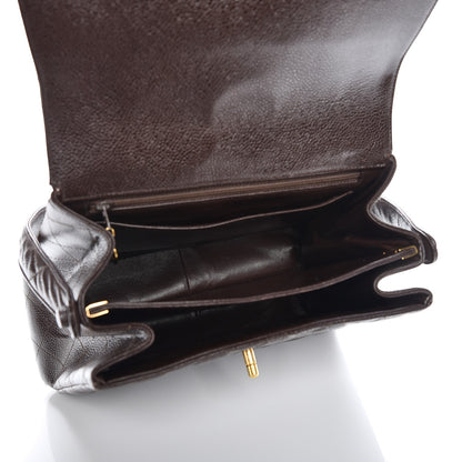 Chanel Caviar Quilted Flap Shoulder Bag Dark Brown 5 of 10