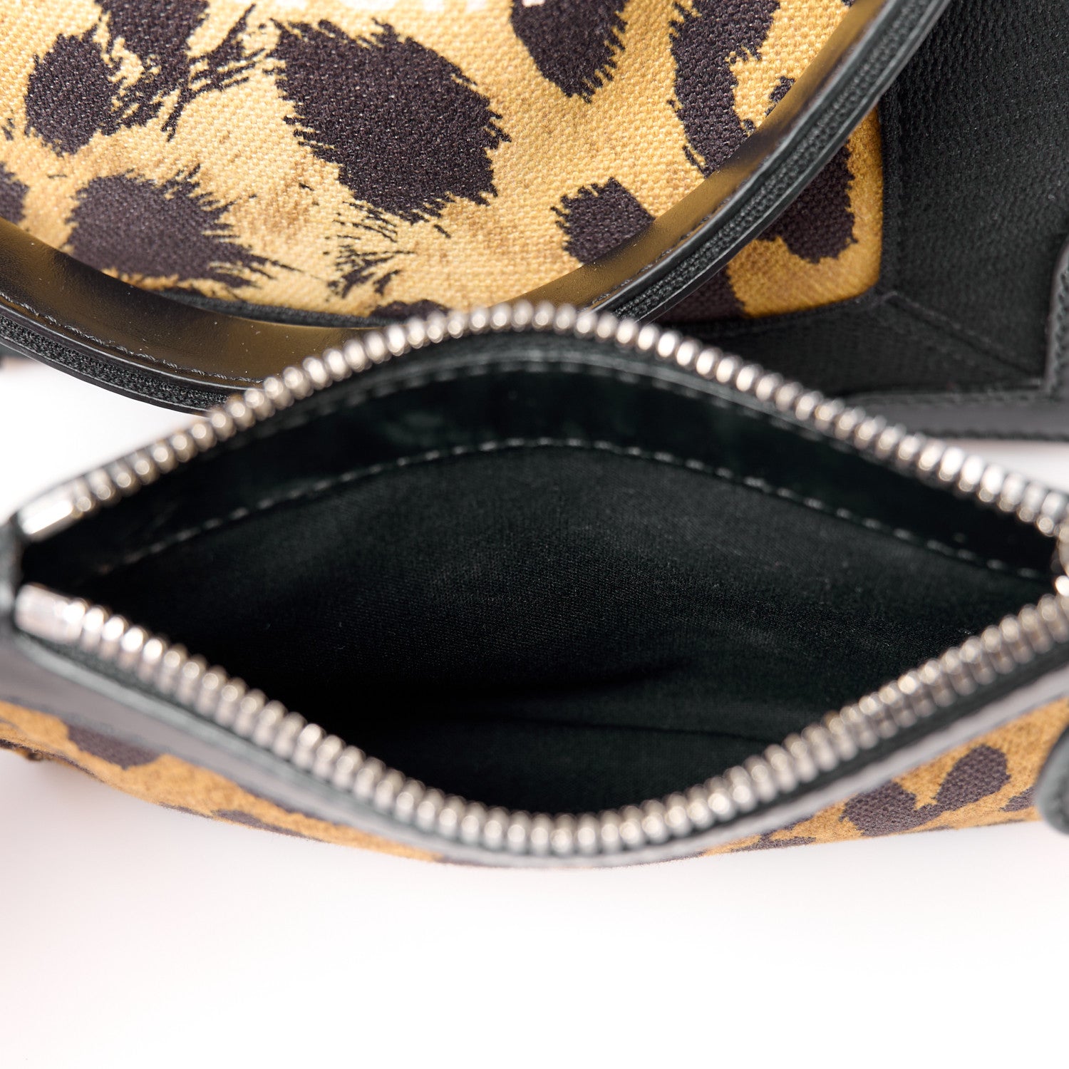 Balenciaga Cotton Canvas Satin Calfskin Leopard Print Navy Cabas XS Beige Black 9 of 12