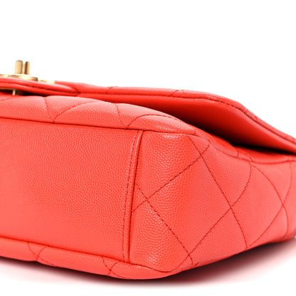Chanel Caviar Quilted CC Melody Single Flap Orange 11 of 11