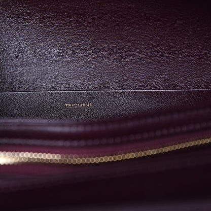 Celine Shiny Calfskin Medium Triomphe Burgundy 8 of 11