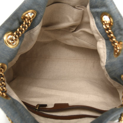 Gucci Denim Medium Soho Chain Shoulder Bag Blue 5 of 11