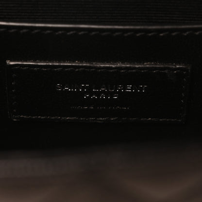Saint Laurent Grain De Poudre Textured Mixed Matelasse Triquilt Small Monogram Satchel Black 7 of 10