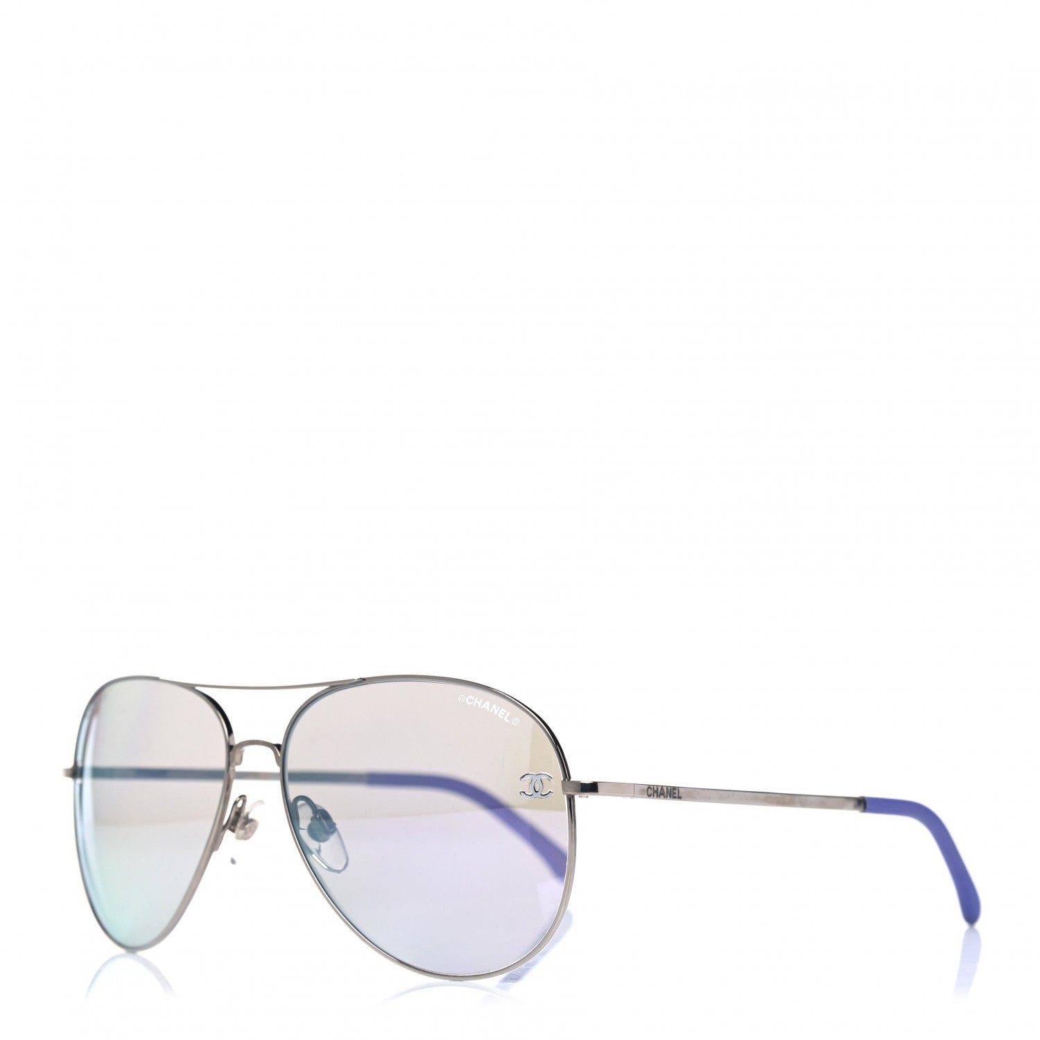 Chanel Polarized CC Aviator Sunglasses 4189-T-Q Purple 1 of 4