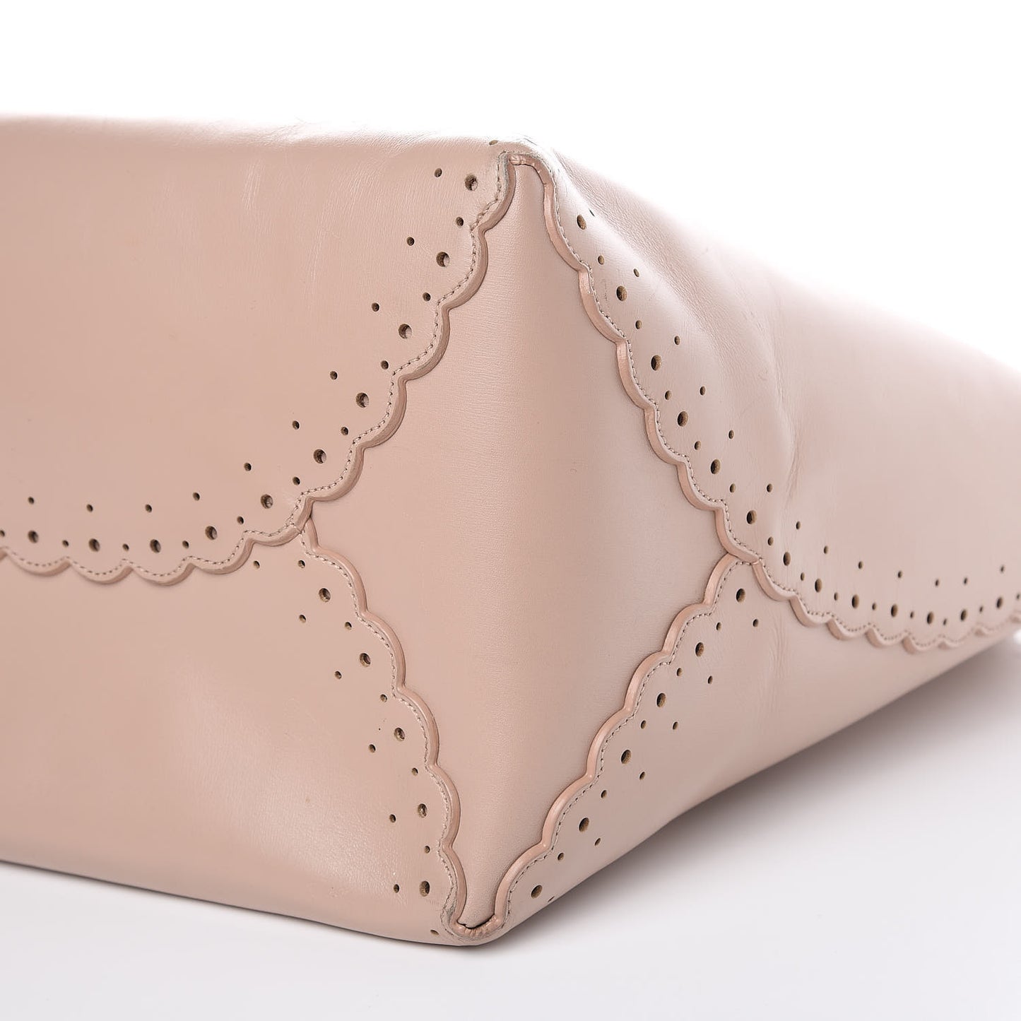 Calfskin Scalloped Trim Bag Blush